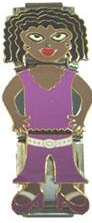 Black girl purple outfit - triple link doll - Click Image to Close